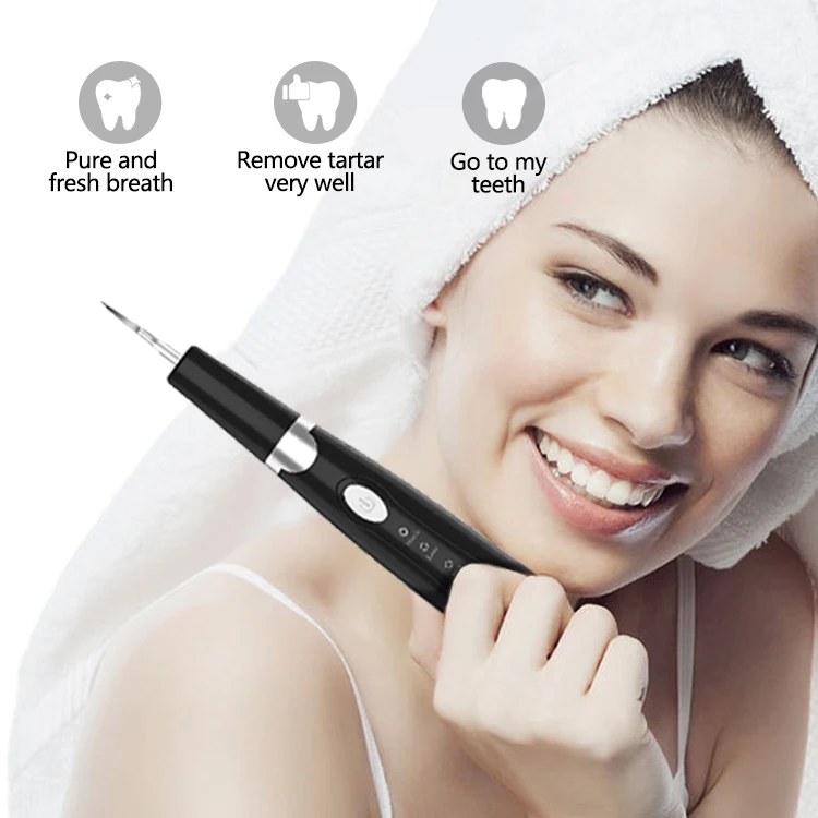 Chinese Factory Low Price Portable  ultrasonic tooth cleaner with USB Charging Cable