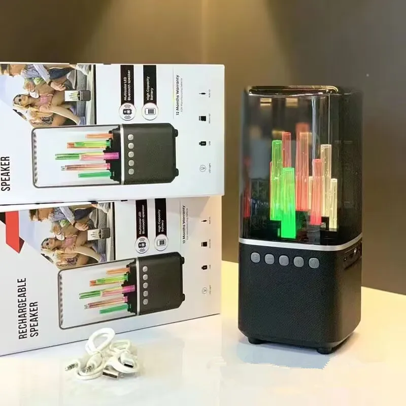 Dynamic RGB Lightshow Transparten True Wireless Speaker With AUX/TF/USB Streaming, Built-in Microphone