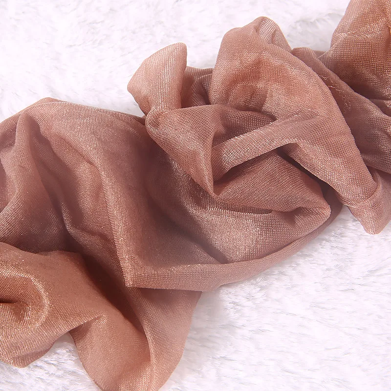 
SW077 12D Silicone Shiny Thigh High Stockings Lace Long Transparent Nylon Stockings For Women Over The Knee 