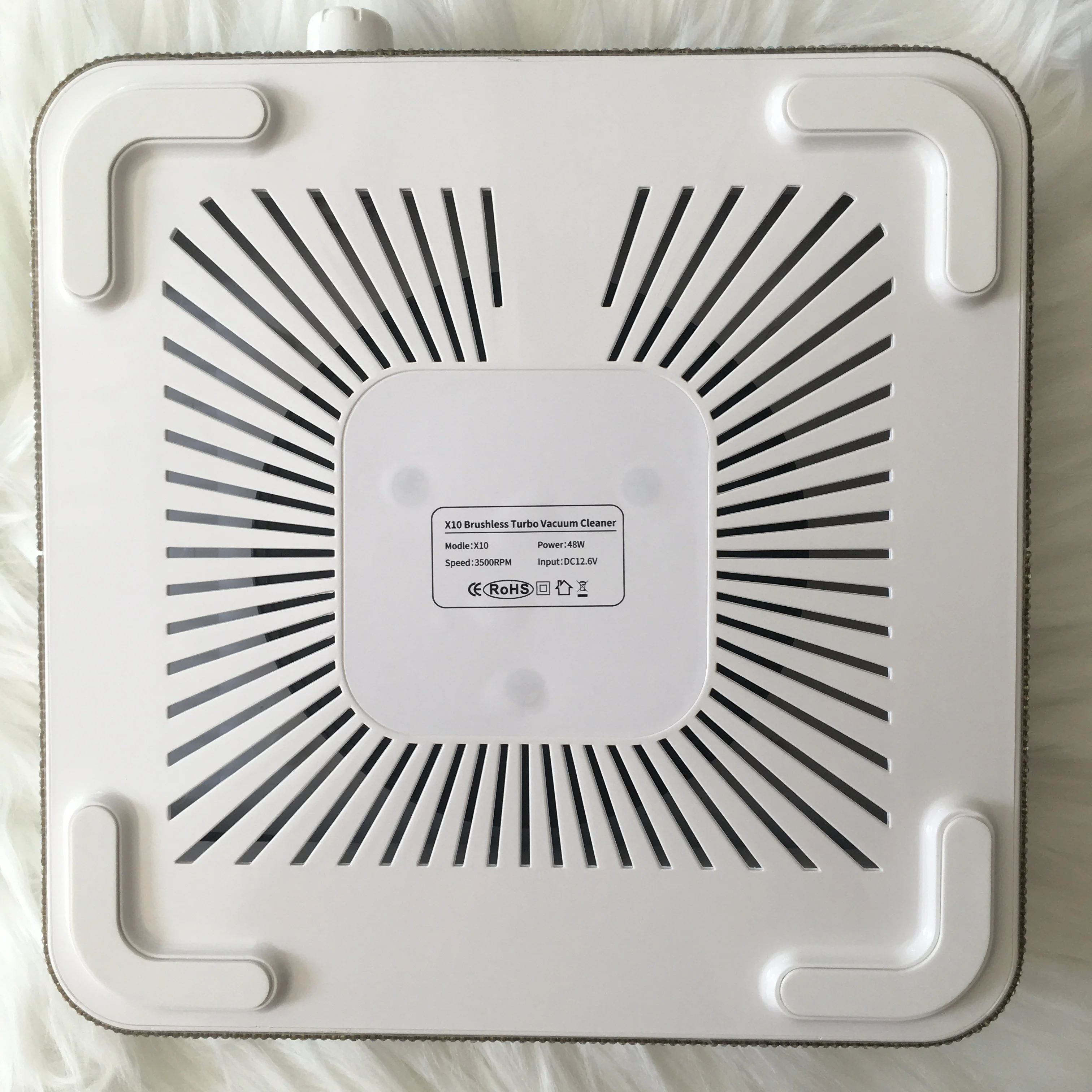 Strong Suction Low Noise Nail Art Vacuum Cleaner 3500RPM Table Rechargeable Nail Dust Collector With Rhinestones