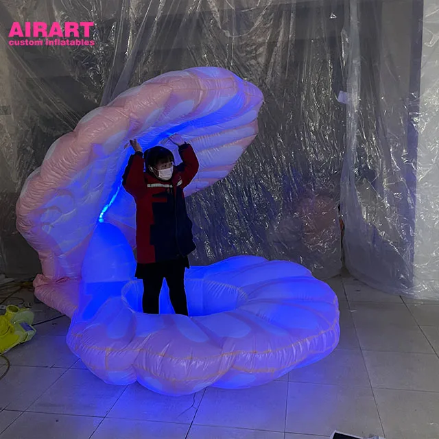 Wedding Stage Decor Giant Inflatable Clam Shell,inflatable Seashells Lamp Balloon