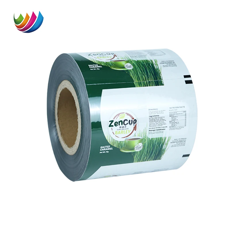Custom Printed Food Grade Aluminum Foil Flexible Hot Coffee Tea Powder Sachet Package Plastic Film Food Packaging Film Rolls