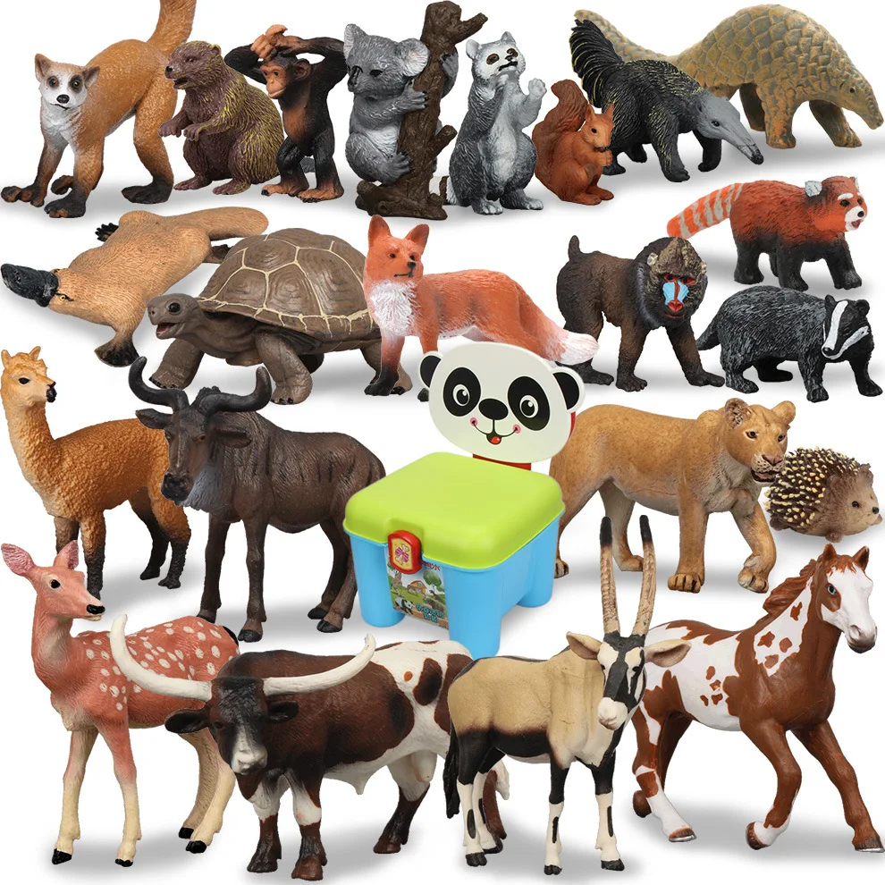 22-piece Gift Box Land Simulation Animal Model Land Animal Set Toy Parent-child Interactive