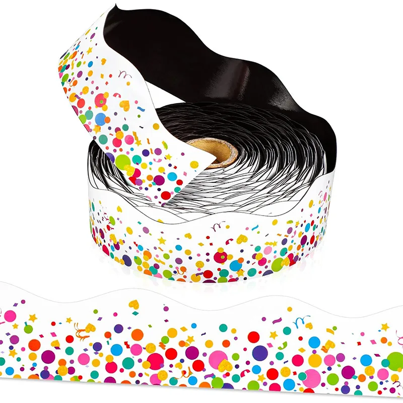 Large Border Rolls Magnetic Classroom Bulletin Board Borders Wide Magnetic Strips Confetti Border for Classroom Decoration