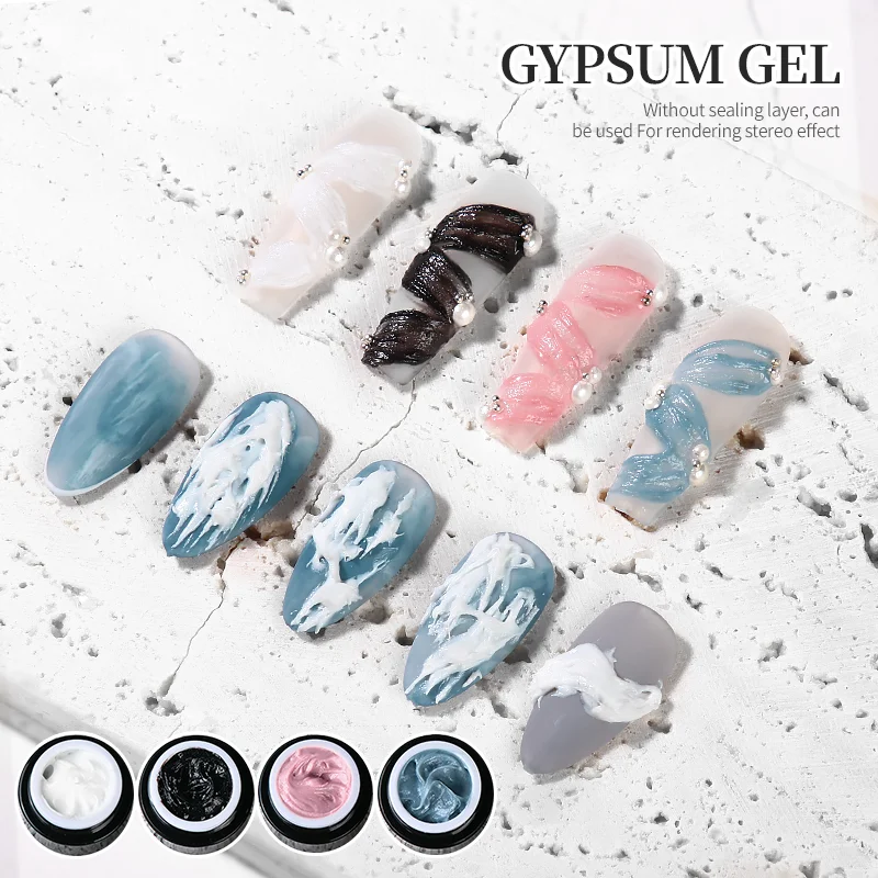 JTING New Popular Trend 4colors nail plaster Three-dimensional relief glue gel gypsum gel polish nail supplier salon nail art