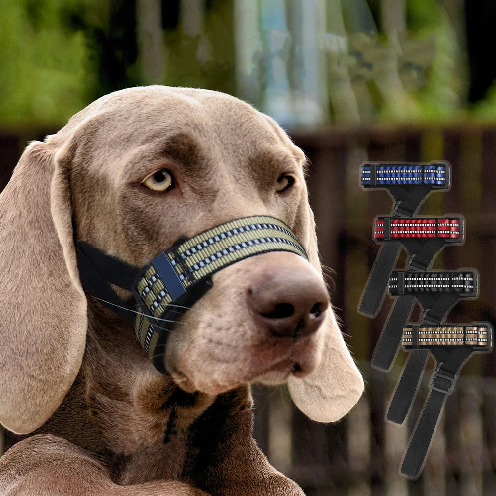 Dog Mouth Cover Nylon Dog Mouth Mask Anti Bite Collars Muzzles Chewing Prevent Accessories For Outdoor Playing