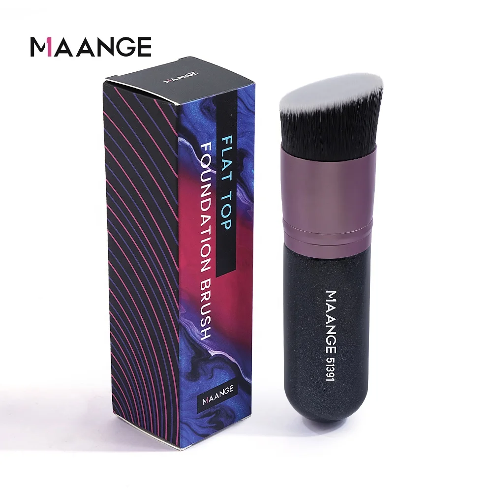 MAANGE single professional black delicate ladies cosmetic tool synthetic hair beveled foundation brushes makeup brushes