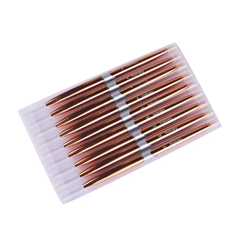 OEM 2 4 6 8 10 14 16 18 Kolinsky пользовательская акриловая круглая кисть для ногтей Размер 12