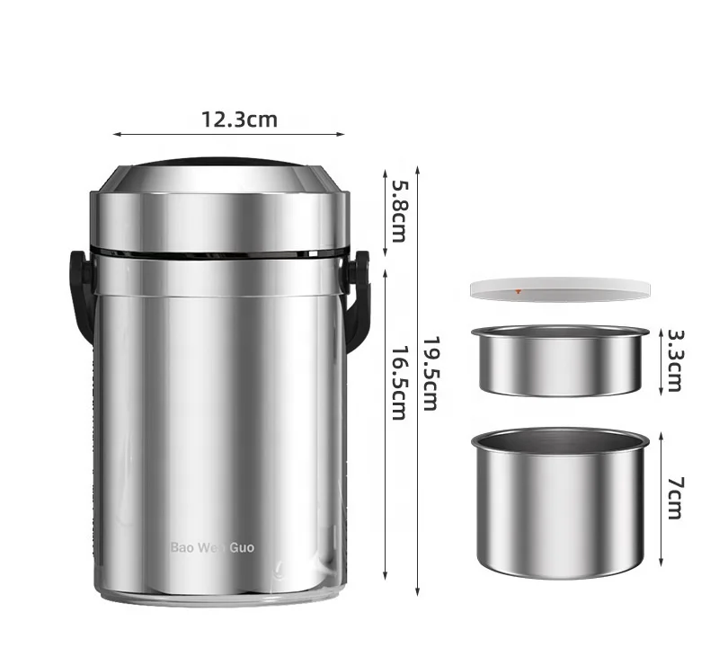 Large Capacity 304 stainless steel 1.6L Thermos Lunch Box Food Soup Storage Containers Vacuum Flasks Portable Bento Box