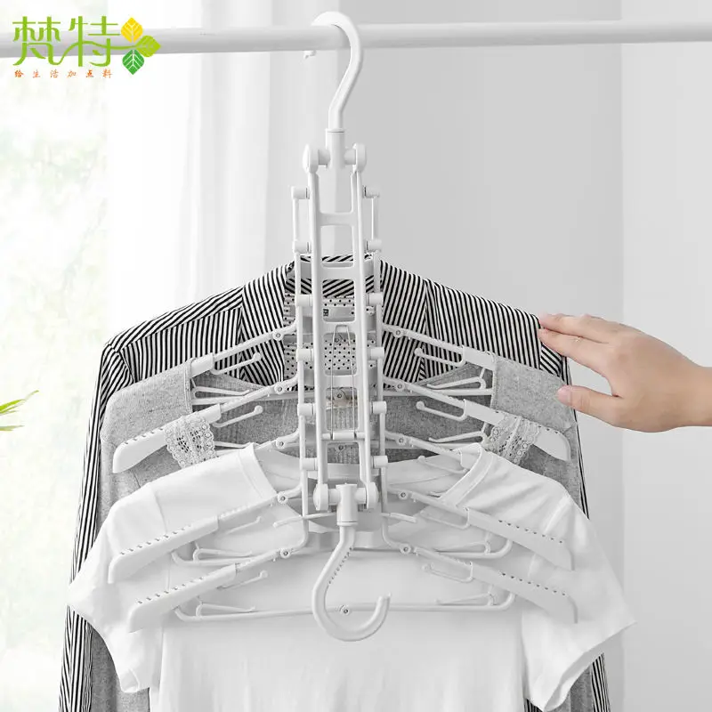 Hot sale plastic non-slip clothes suit hanger folding hanger multifunctional cloth hanger