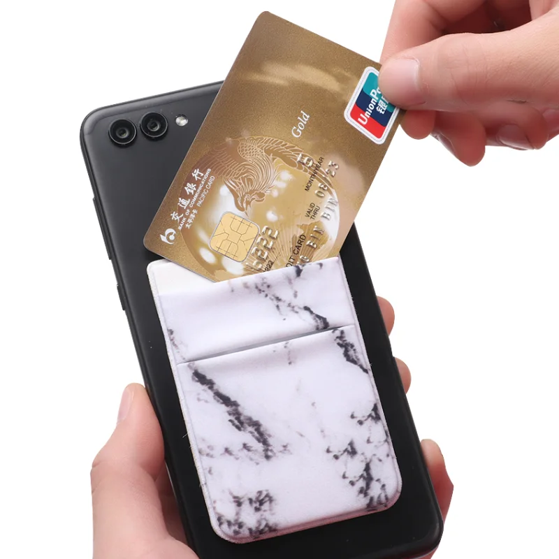 Lycra Phone Case Adhesive Pocket Back Phone Sleeves ID Card Pocket Lycra Phone Wallet Credit Card Holder