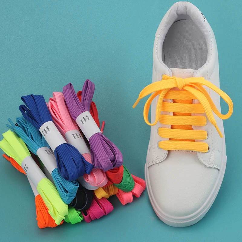 Shoe laces Shoestrings Custom Wholesale Shoelace10mm  Flat Colorful Shoe Lace Rope Sneaker Laces 120cm 140cm Manufacturer