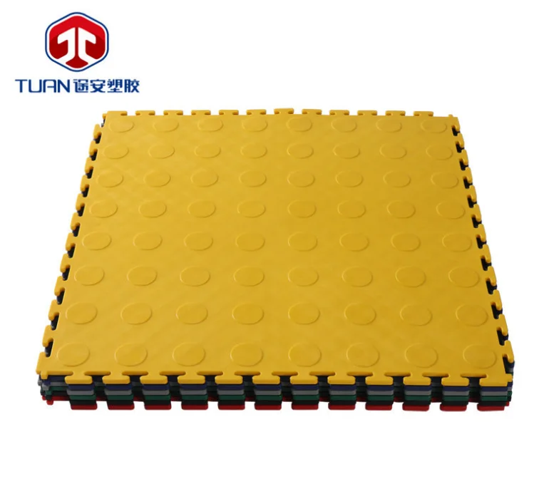PVC interlocking floor mat 100% raw material floor tile heavy duty warehouse tile slab floor
