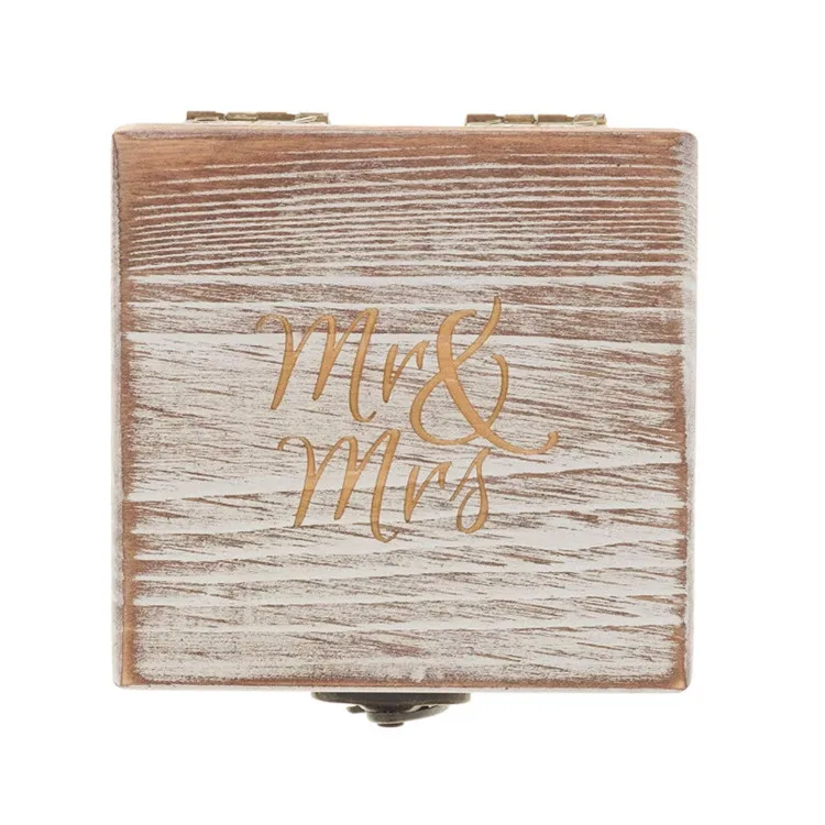 Antique white Mr & Mrs decorative jewelry box favor gift wedding ring box