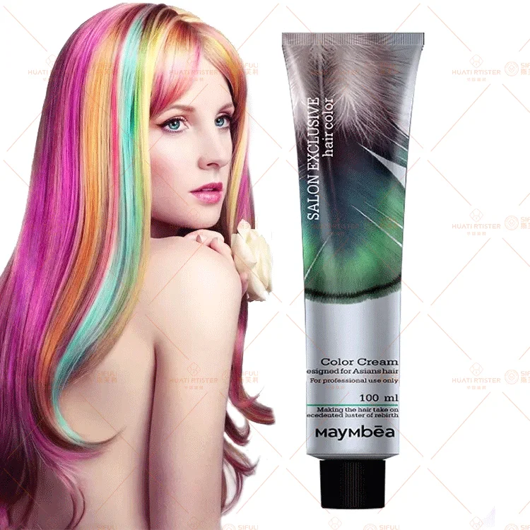 Huati Sifuli Maymbea lack Cover Gray Color Low Ammonium Permanent Colour Dye Cream Hair Dye Kits for professional