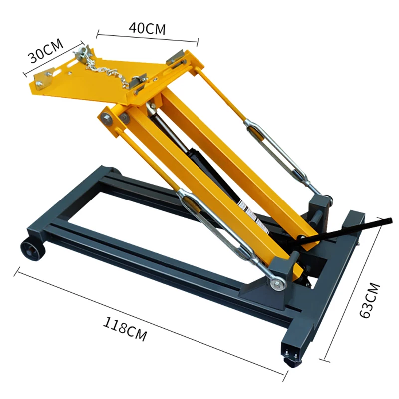 New Type Repair Tools Adjustable Height 2 Ton Low Profile Gearbox Hydraulic Roll-Under Transmission Jack With Hydraulic Pump