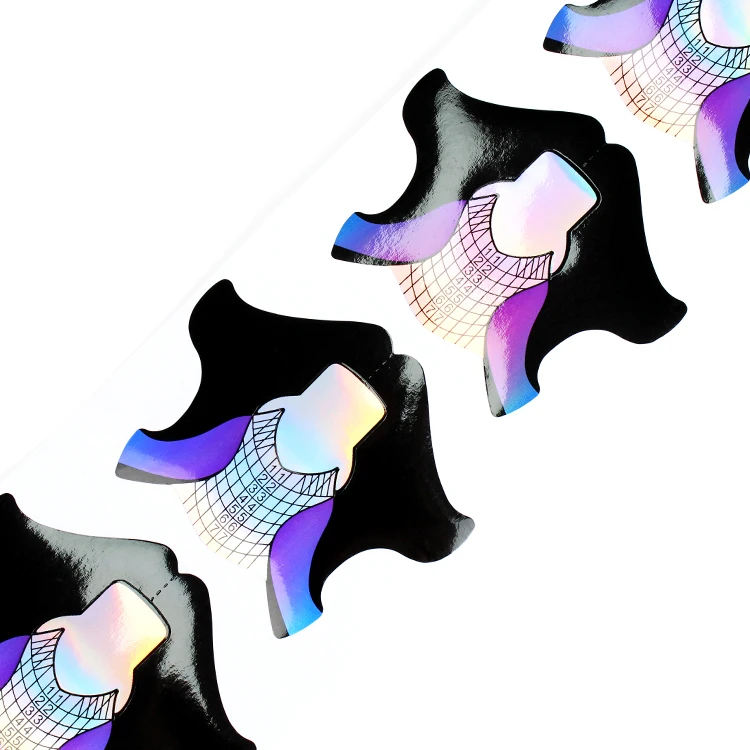 Custom logo 3D Holographic Aluminium Nail Extension Form UV Gel butterfly Nail Tip Extension Form