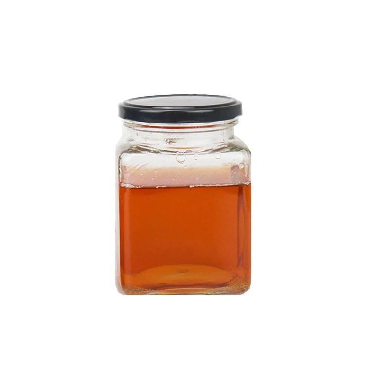 Glass food jar with lid Square glass jar Honey jar 50ml 80ml 100ml 150ml 200ml 280ml 500ml 730ml Food packaging Storage tank