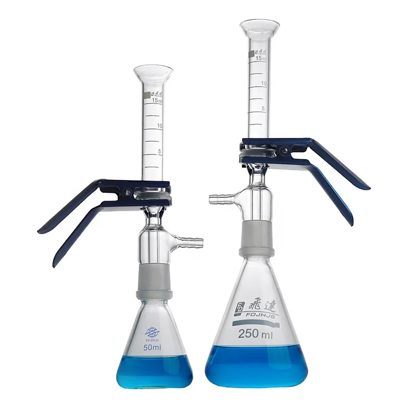 Chemistry Laboratory 50/250ml Small Glass Funnel Vacuum Filtration Device Solvent Filter Kecil corong vakum filtrasi