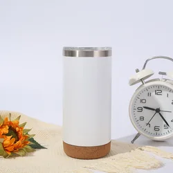 Insulated Coffee Mug with Handle & Lid Stainless Steel Coffee Travel Mug Double Walled Coffee Cup Water Bottom with cork bottom