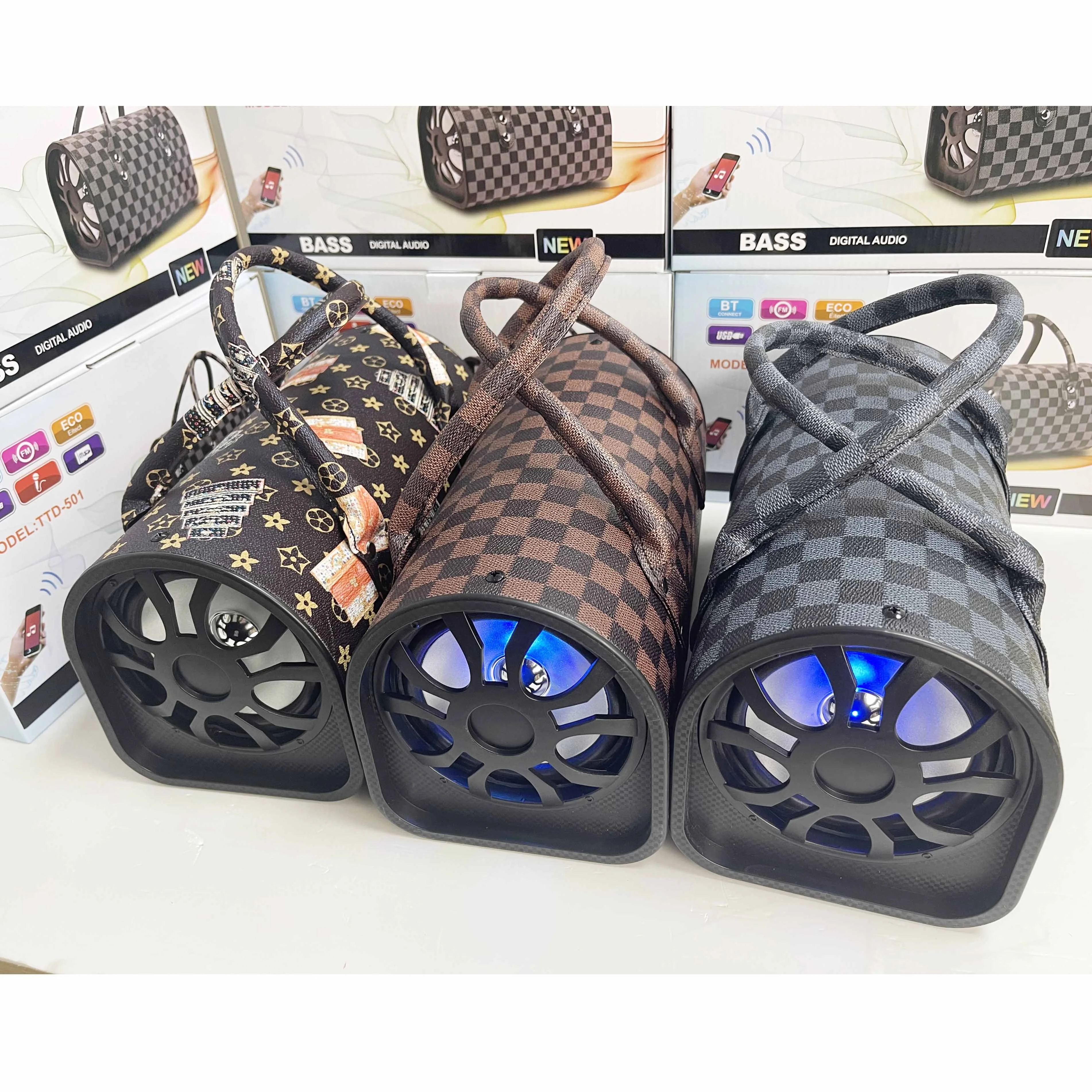 5inch Rechargeable Handbag Design Wireless TTD501 Portable Blue Tooth Music Party Speaker with microphone karaoke