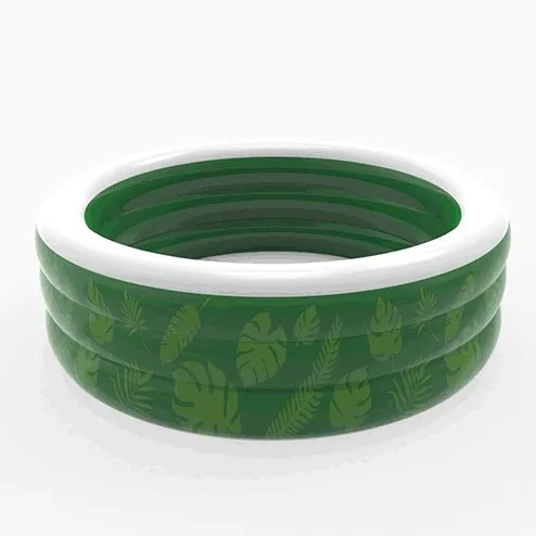 POOLUCKY 2021 Hot Tropical Green Leaves Pattern Adults Family Round 180cm Inflatable Swimming Pool