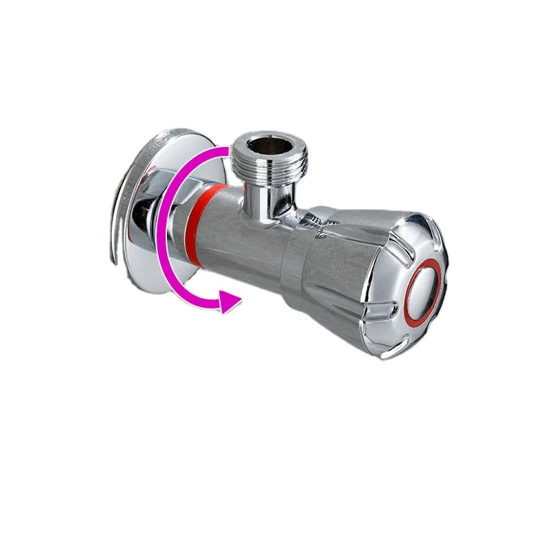Stainless Steel 304 Red Indicator 360 Degree Rotation Thickened Polished Water Valve Angle Valve