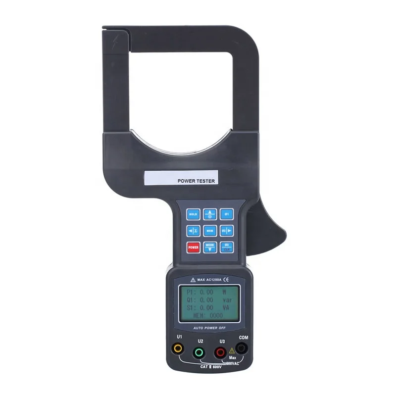 Roktools Digital Three Phase Power Clamp Meter AC 0.0A-2000A Tong Tester Current