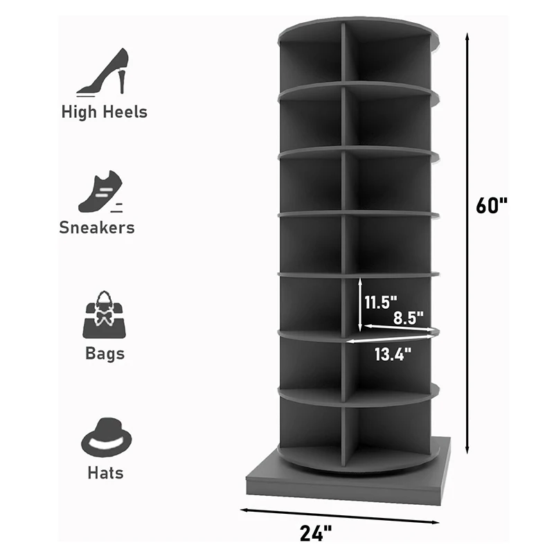 Custom floor standing rotating shoe display stand shoe rack for wholesale