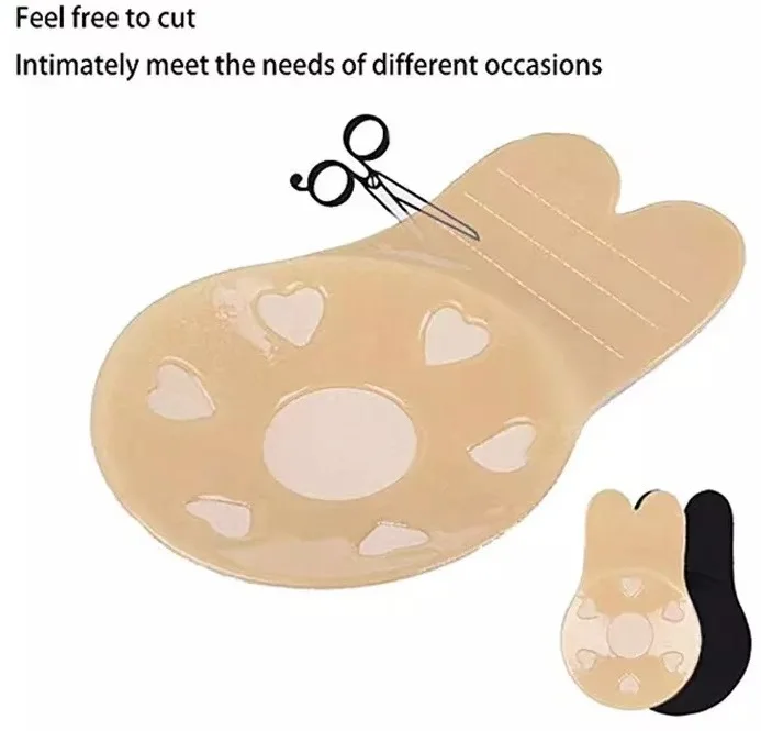 intimates accessories silicone adhesive invisible breast Lift Push Up adhesive pasties sticky bra Rabbit for nipple cover