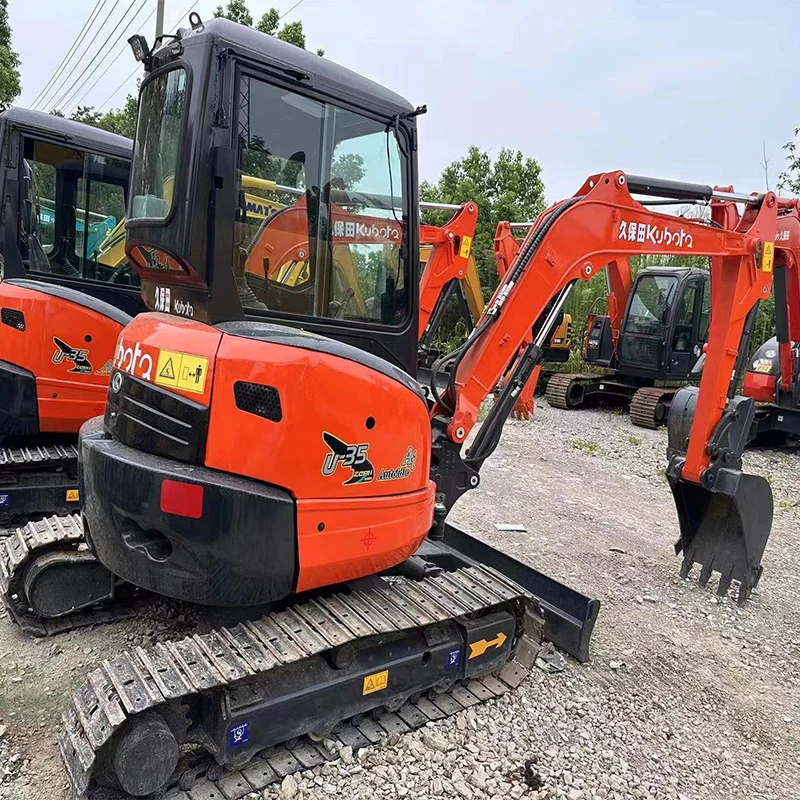 Low Hours Mini Excavator Kubota U35-4 Backfill Blade Boom Swing New UC Factory 3.5ton U35 small excavator
