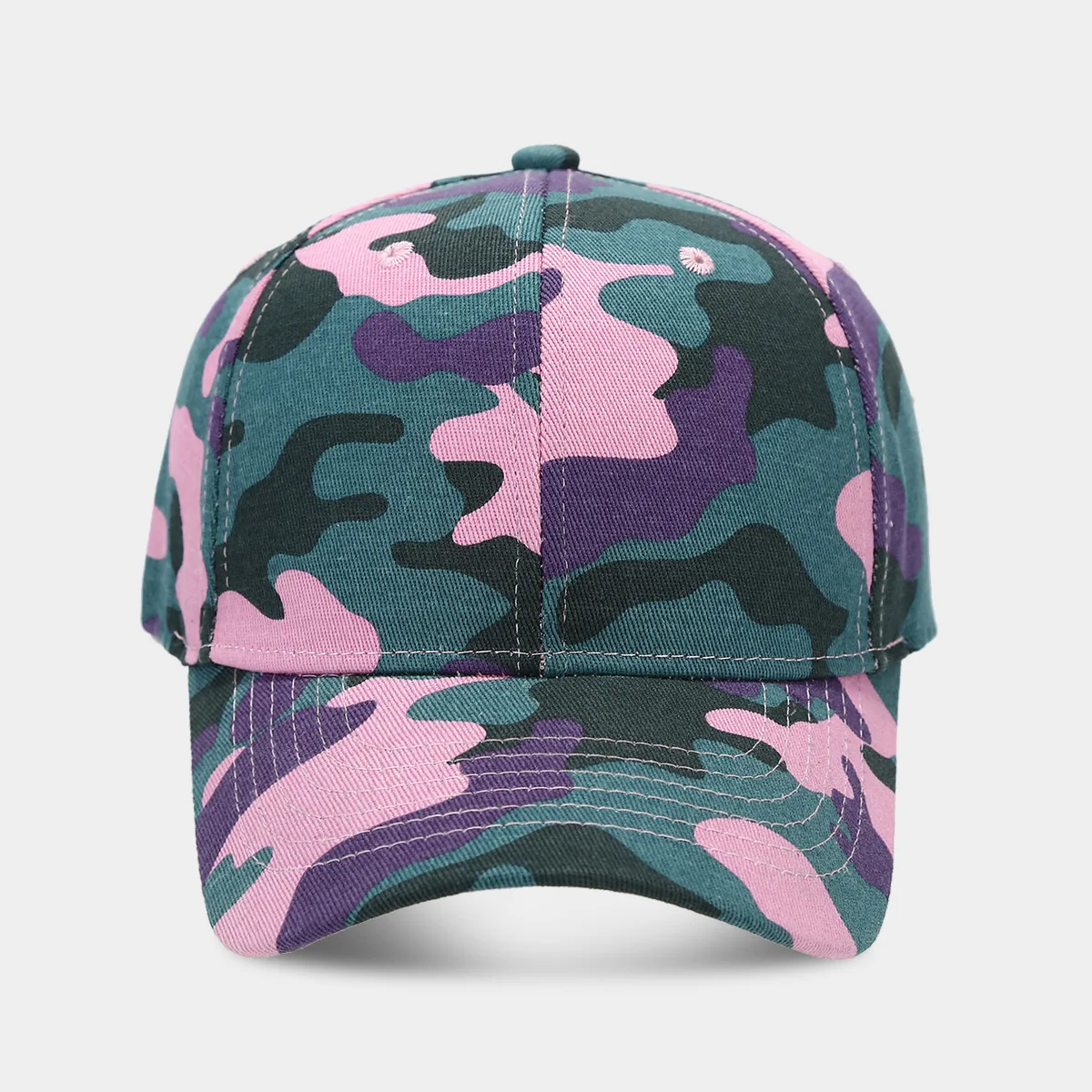 Wholesale Unisex Colorful 3D Puff Embroidery Cotton Twill Outdoor Custom Blue Camo Baseball Cap