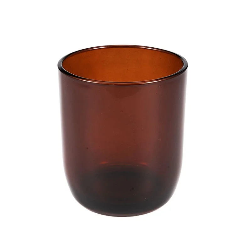 Wholesale 10 oz Amber Round Bottom Empty Candle Jars for Candle Making