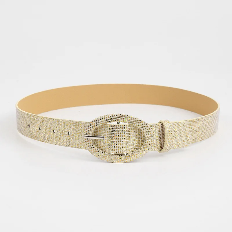 Wholesale woman new style shining buckle belt 2024 new belt Europe and the United States popular foreign trade