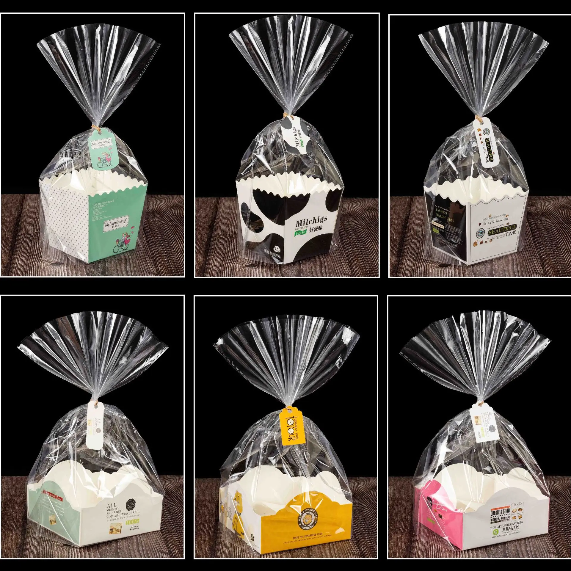 Clear Loaf Food Dessert Baking Bread Food Packaging Bags Transparent OPP Cello Bread Bags