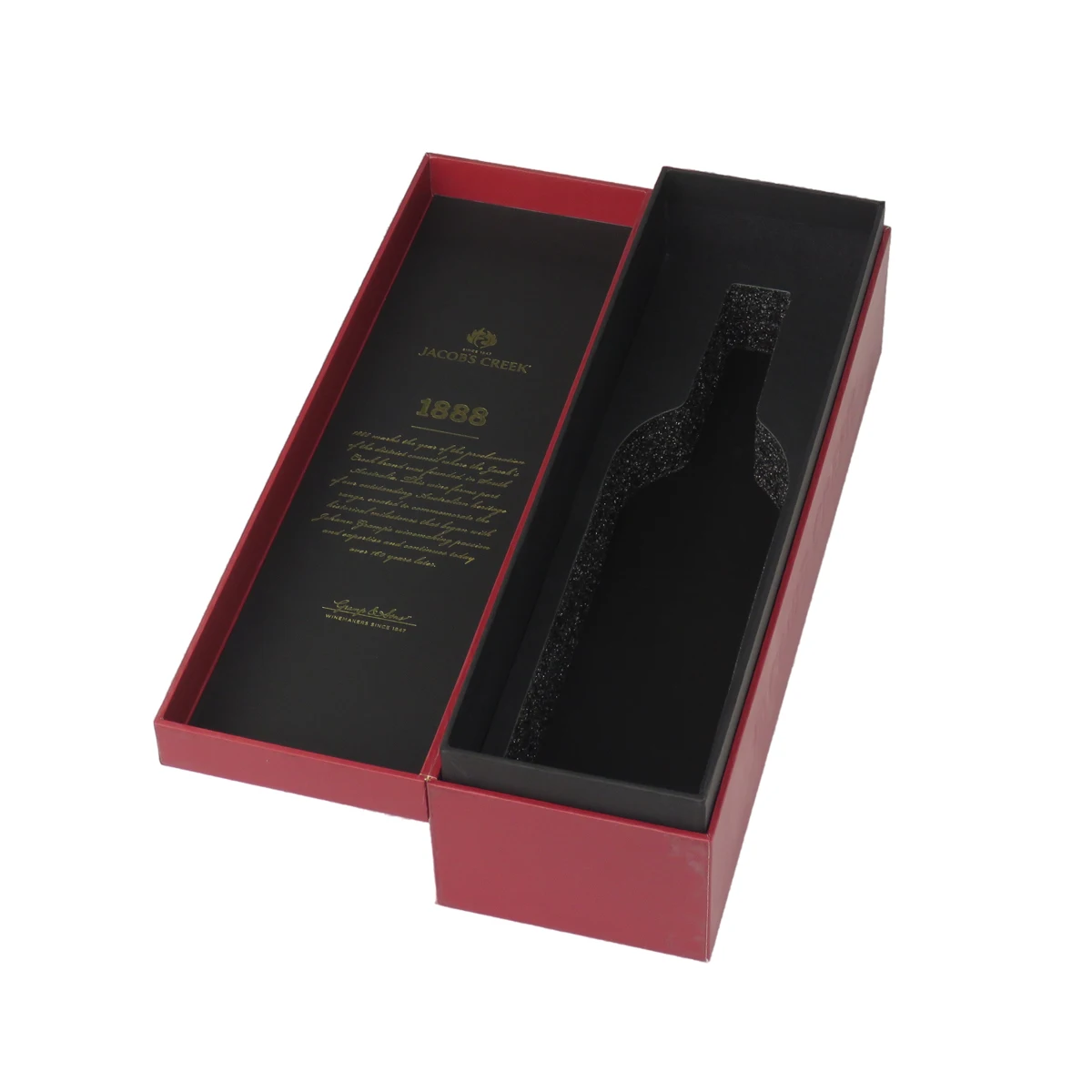 Exquisite Luxury Custom Printed Wine Champagne Whisky Packaging Rigid Paper Box With Eva Foam