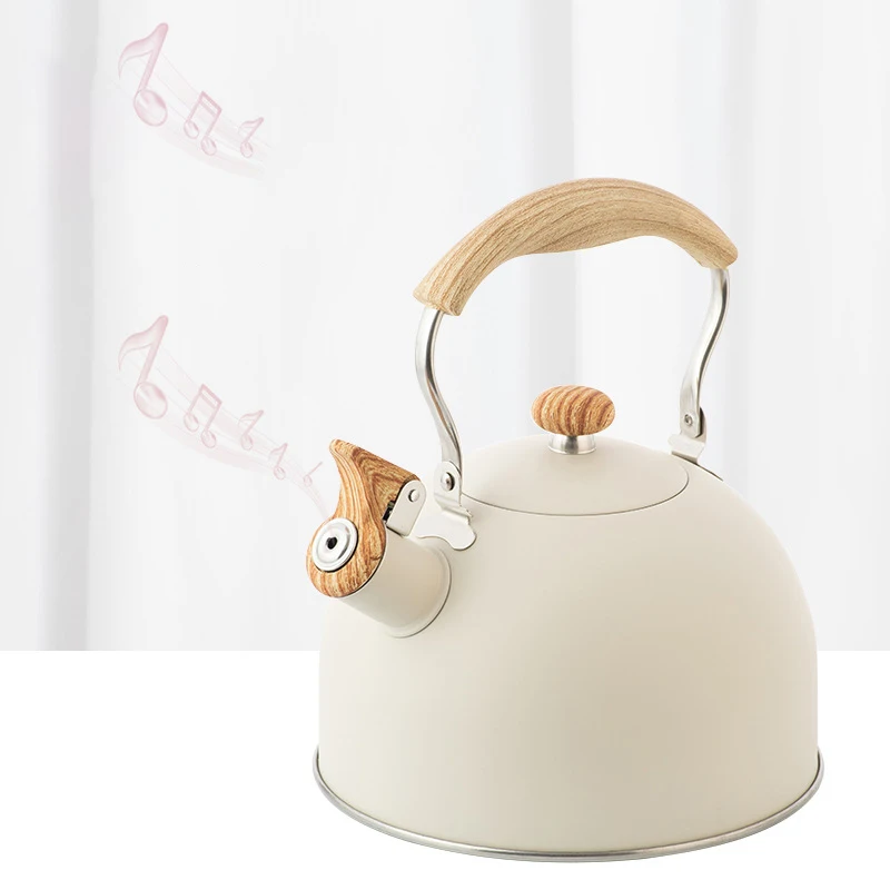 Stainless Steel Teapot Tea 2.64 Quart Induction Electric Ceramic Hobs Pot Coffee Large Capacity Heat Resistant Whistle Kettle