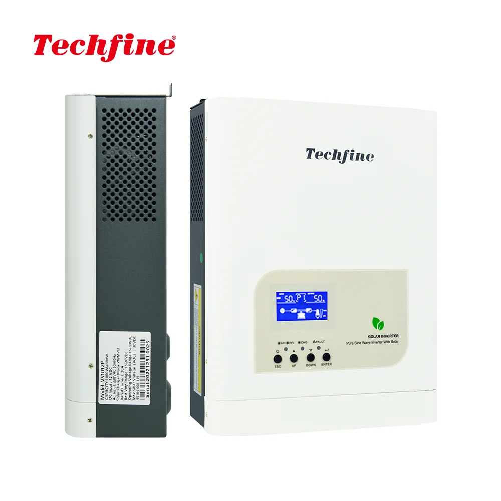 Techfine чистая Синусоидальная волна 12 В 24 постоянного тока в переменный 220 вне сети низкочастотный домашний ИБП все одном MPPT заряд PV инвертор