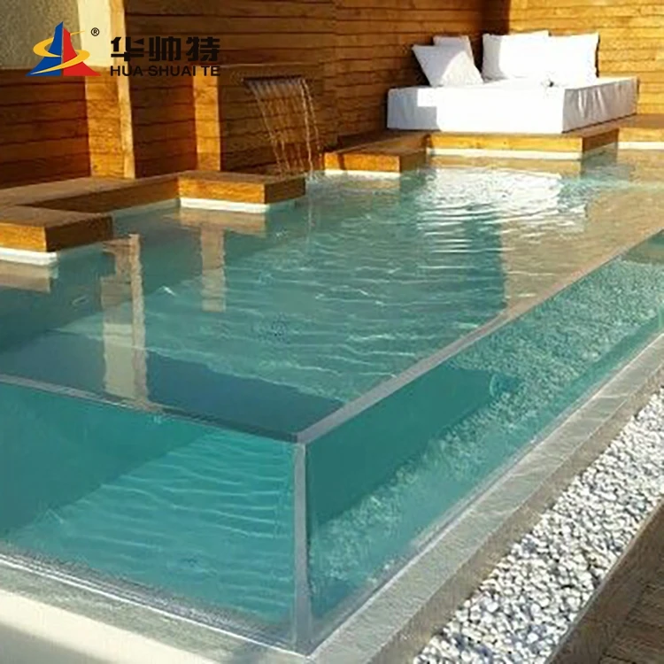 HUASHUAITE 30-year warranty 100mm thick clear transparent L shape acrylic plastic wall panels for swimming pool