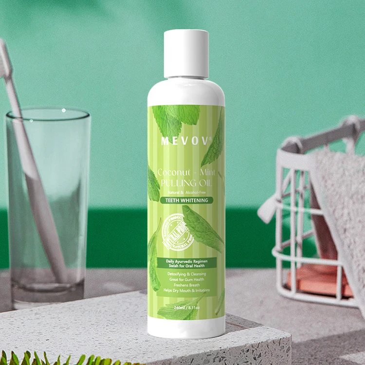 Private label Oil Pulling For Teeth, Freshens Breath Teeth Whitening Pulling Oil Mouth Wash