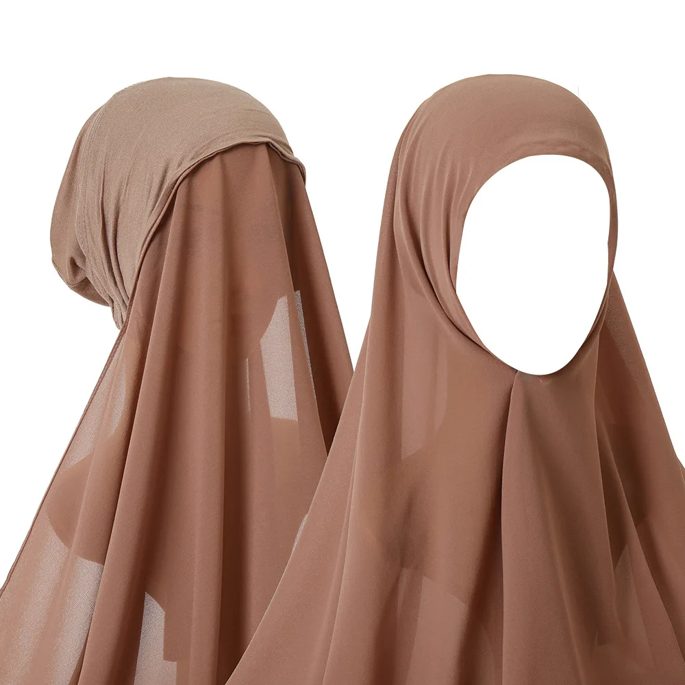 Factory Ethnic Scarves & Shawls muslim Women Under scarf  Stretch Headband instant Chiffon hijab caps