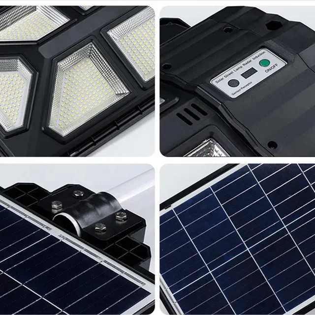 Outdoor Control Radar Induction Waterproof Ip65 300w 400w 500w Solar Led Street Lights Outdoor Lamp With Remote