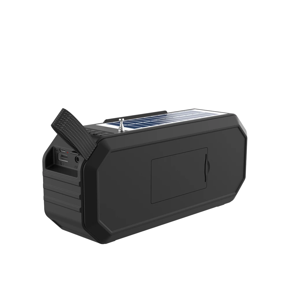 Solar Panel Hand Crank Emergency AM FM Weather Alert Portable Radio with Flashlight Lamp Bluetooth