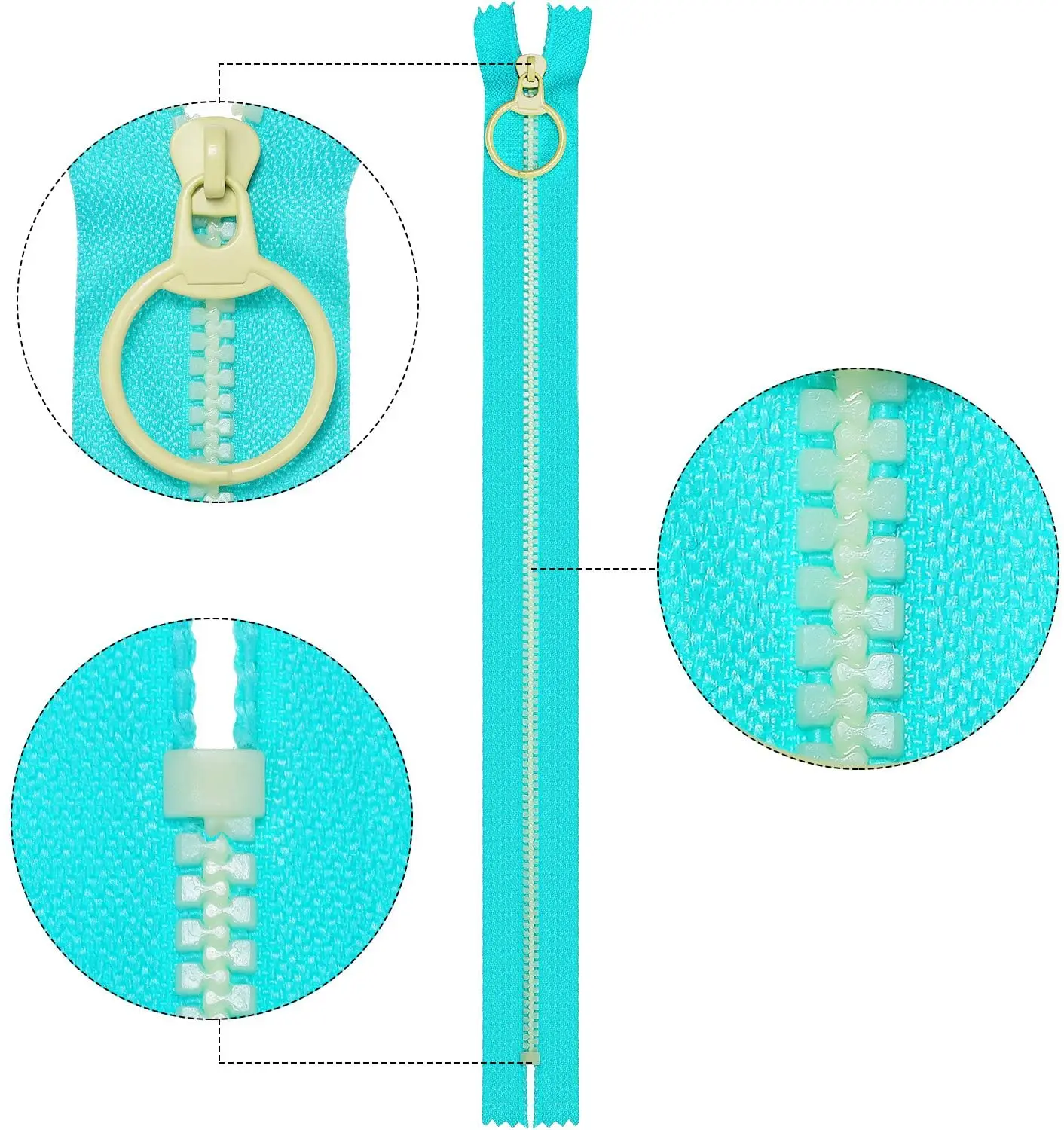 Custom Resin Zippers Plastic Bag for Home Textile Shoes Garment Auto-lock Rainbow Color 7-15 Days Large End Customized Color