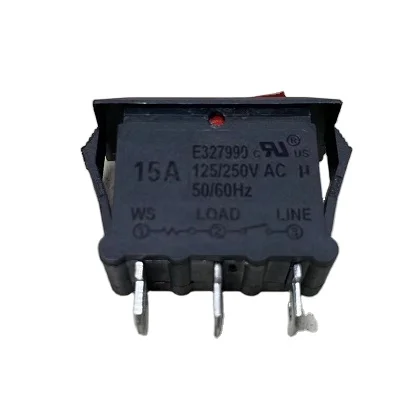 Electrical Overload disconnect breaker  power circuit protector breaker RESET OFF with illuminated indicators red blue
