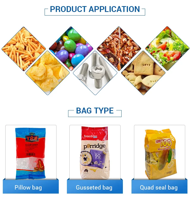 Multifunction standing pouch packaging machine Automatic  printing packaging machine for chips plum candy