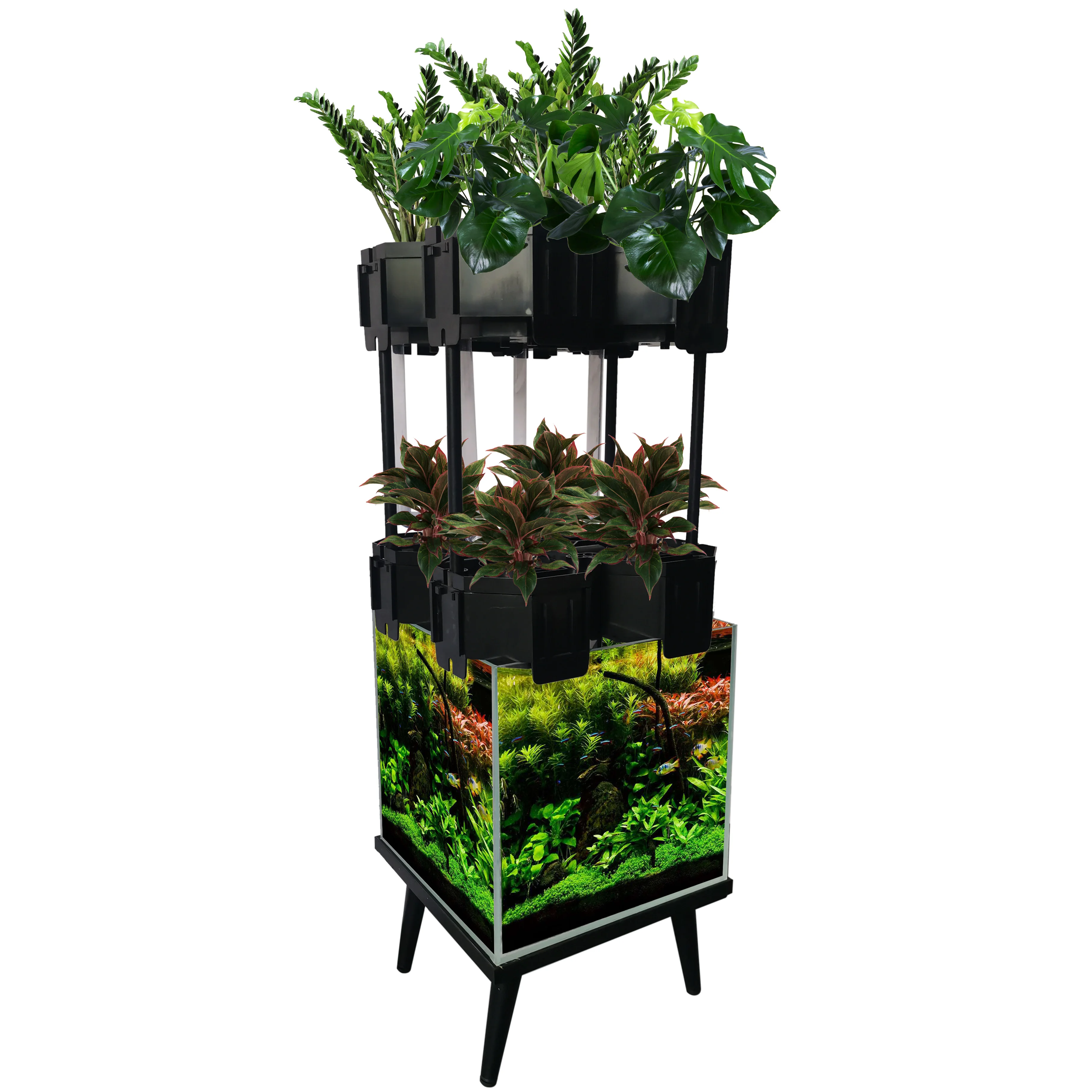Indoor vertical aquaponics kits