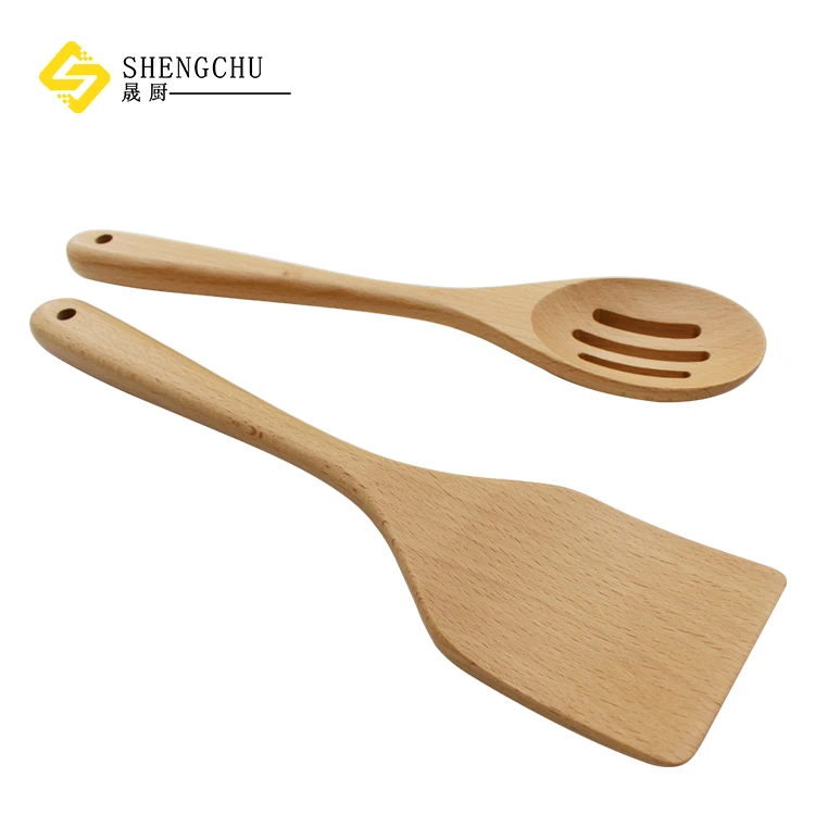 Набор деревянной кухонной утвари шпатель из натурального бука ложка для салата