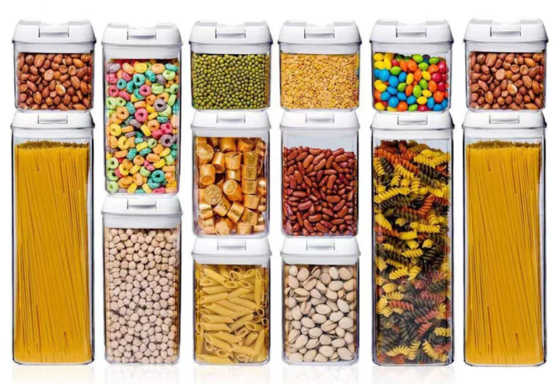 Amazon supplier kitchen plastic  airtight containers for food storage set wholesale Plastic Transparent Food Containers Boxes