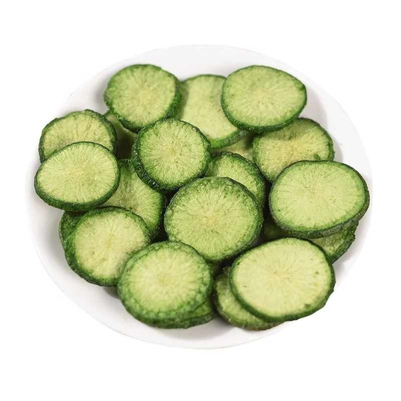 Halal Certificate Dried Vegetables Vacuum Fried Green Radish Chips For Wholesale Cheap And OEM Professional